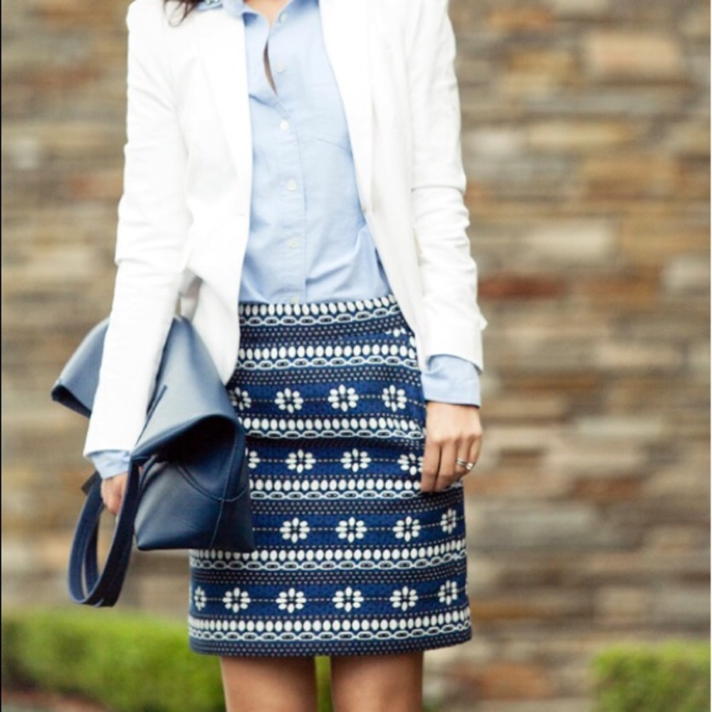 J.Crew blue cotton mini skirt